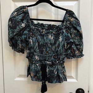 Ulla Johnson Evita Floral Poplin Puff Sleeve – Size 4 / S